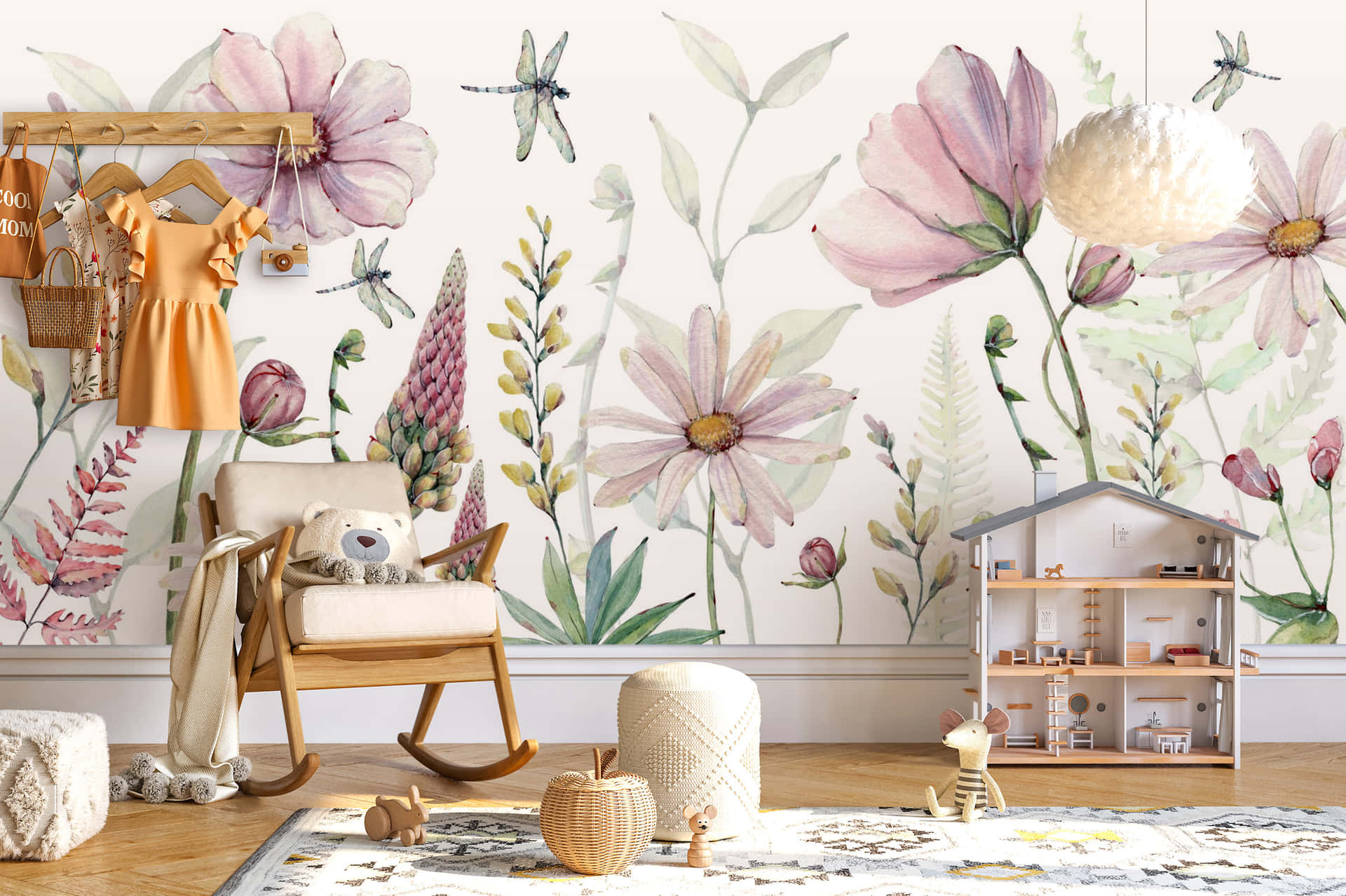 Elegant Floral Explosion Wallpaper
