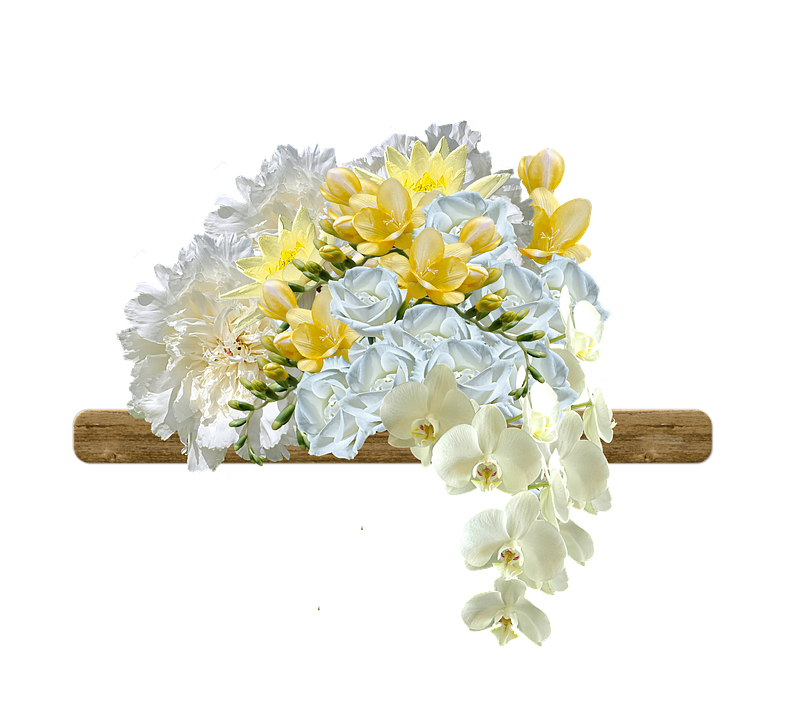 Elegant_ Floral_ Arrangement_on_ Wood PNG