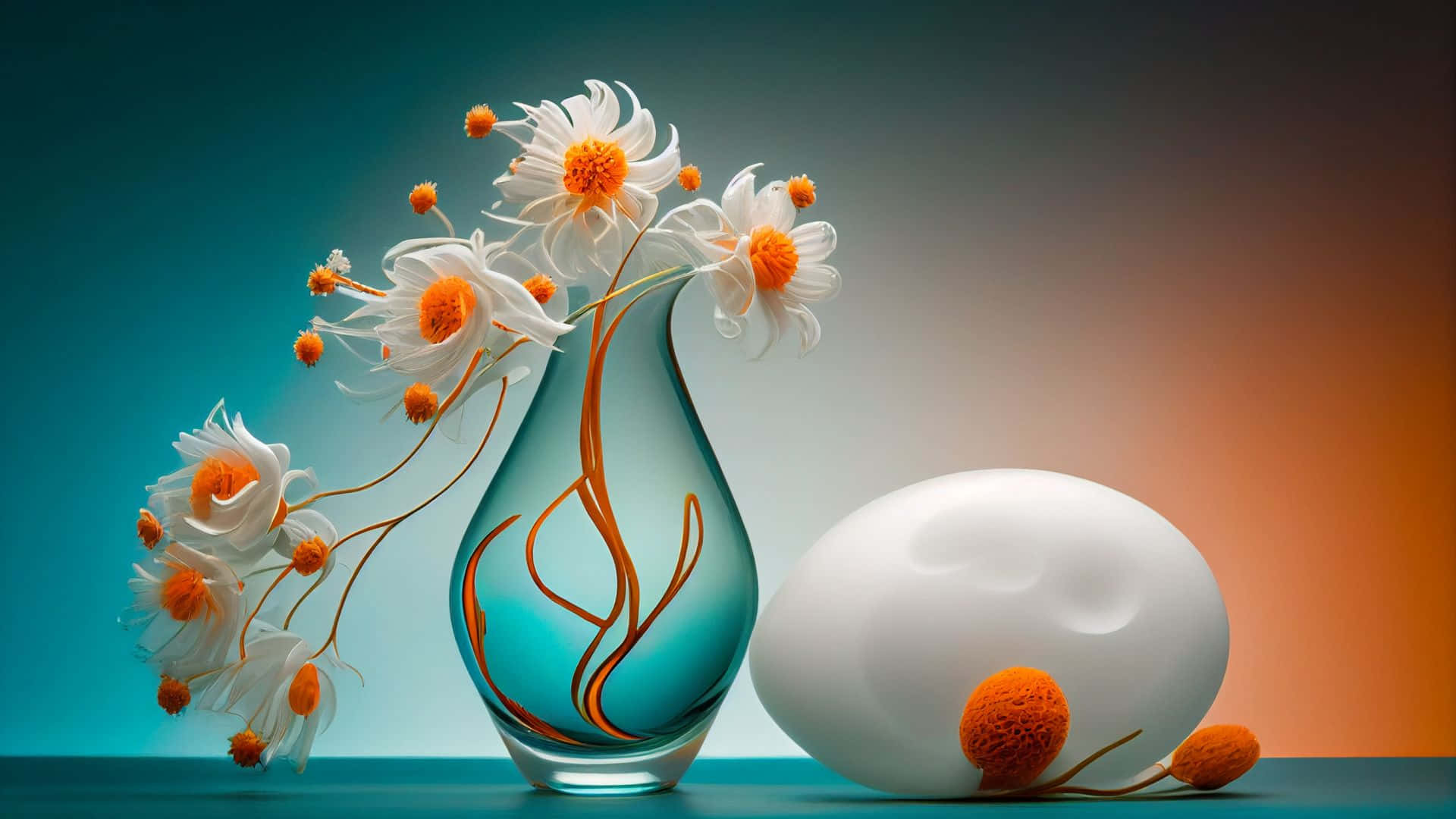 Elegant Floral Arrangementin Vase Wallpaper