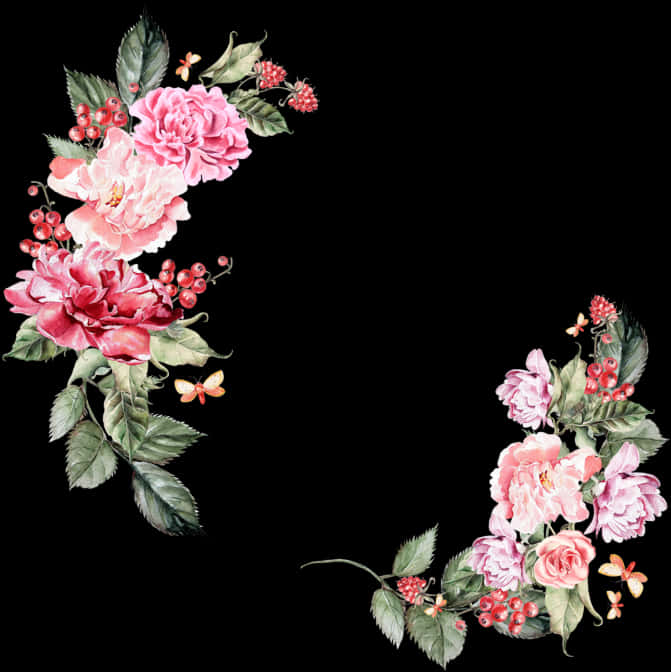 Elegant_ Floral_ Border_ Design PNG