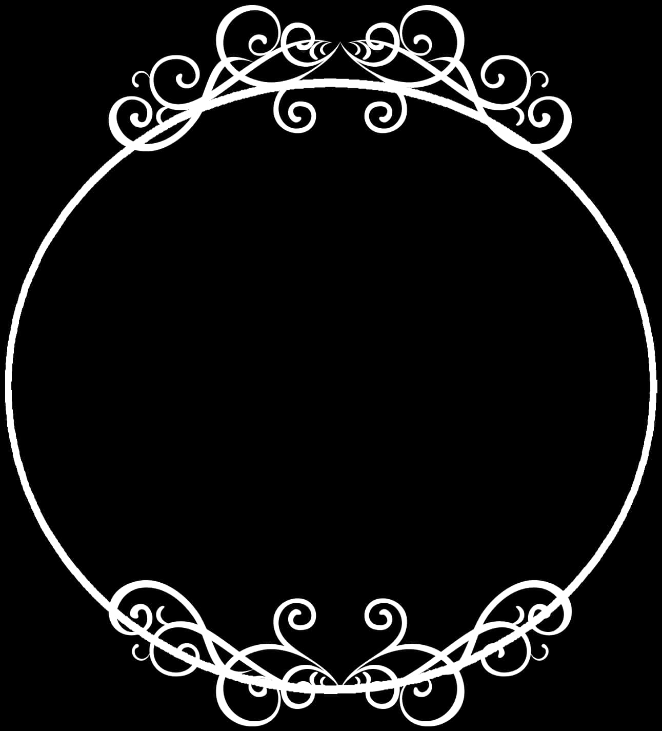 Elegant Floral Circle Frame Vector PNG