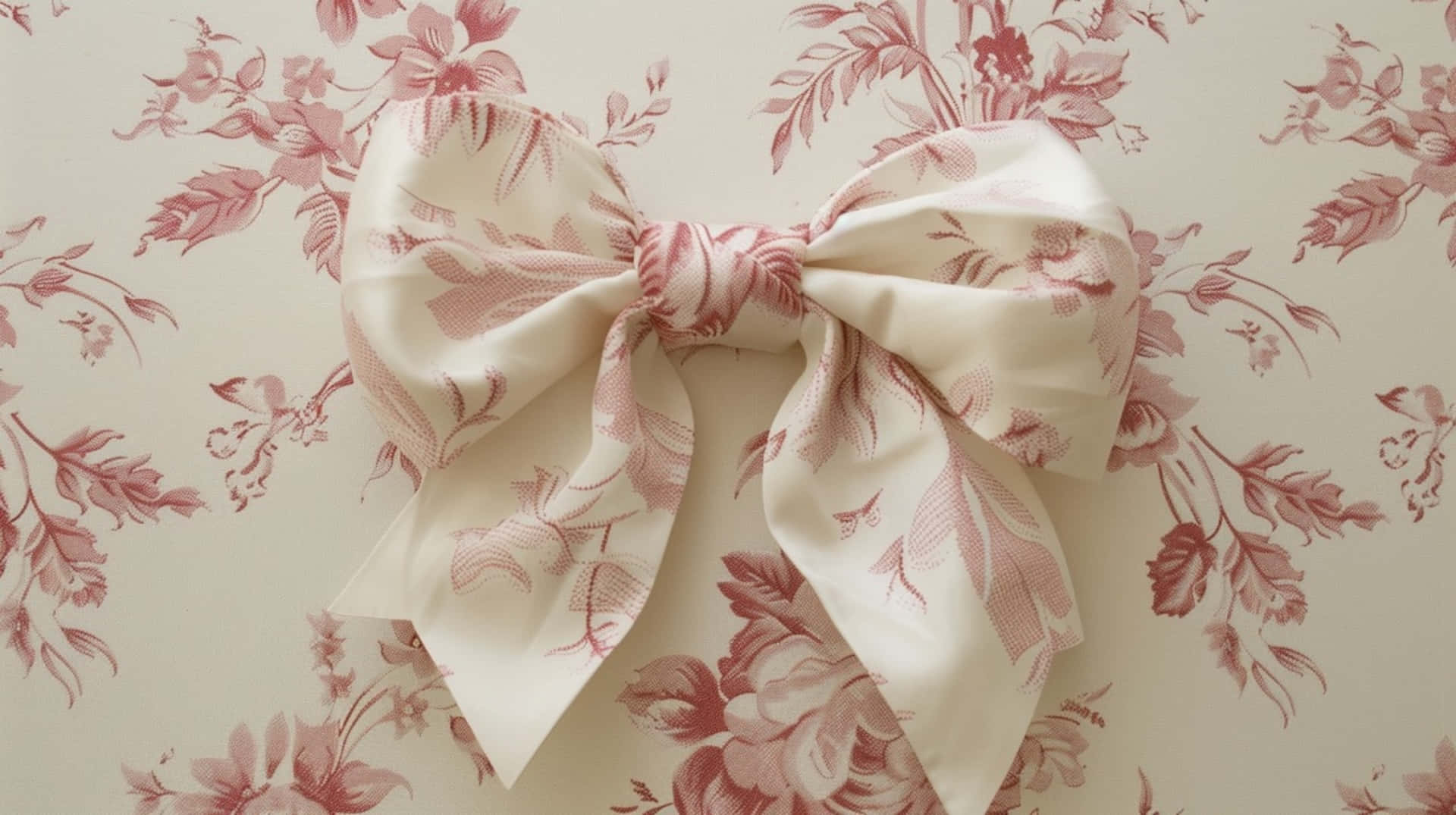 Elegant Floral Coquette Bow Wallpaper