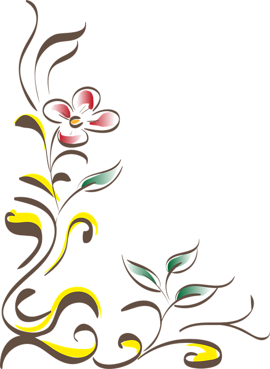 Elegant Floral Corner Design PNG