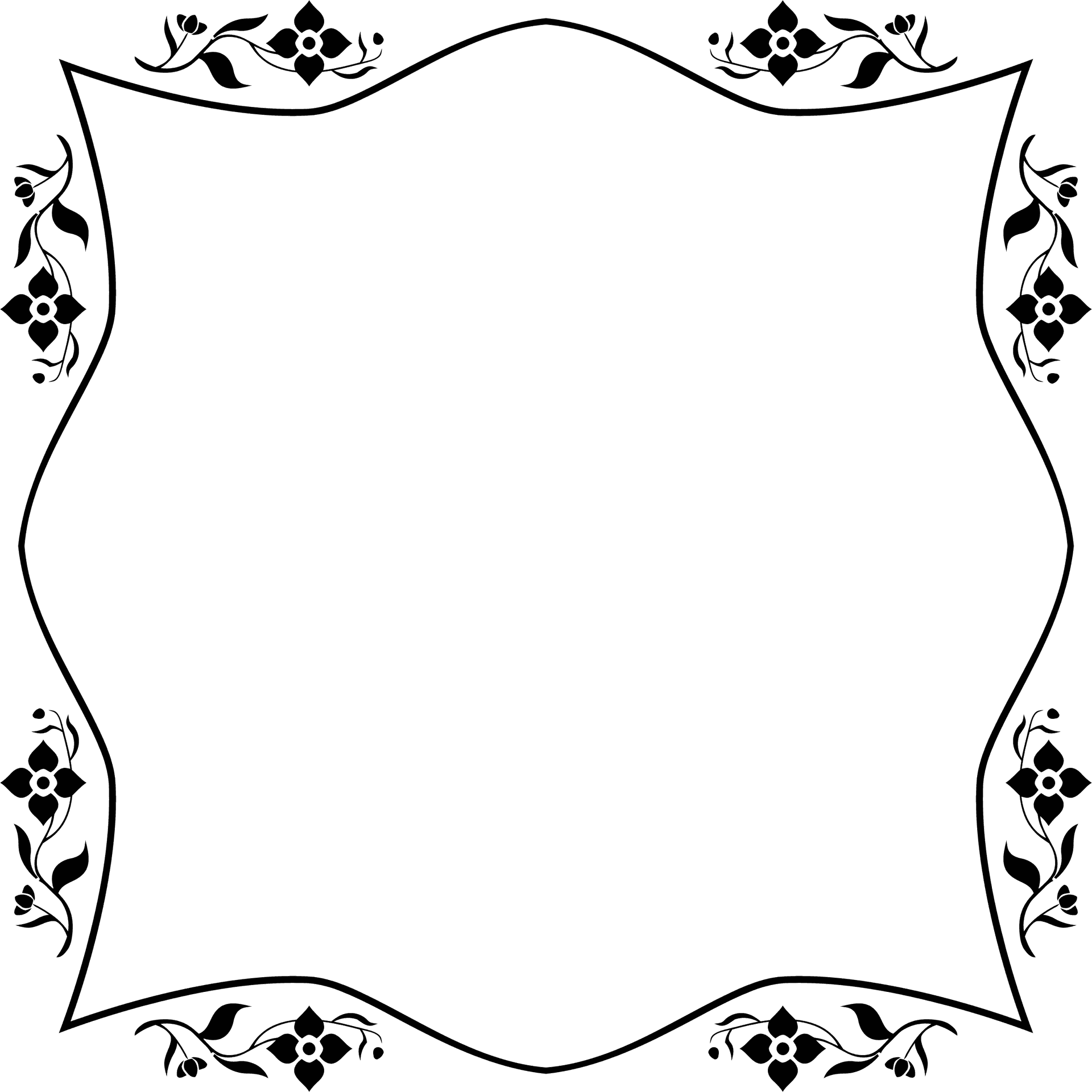 Elegant Floral Frame Design PNG