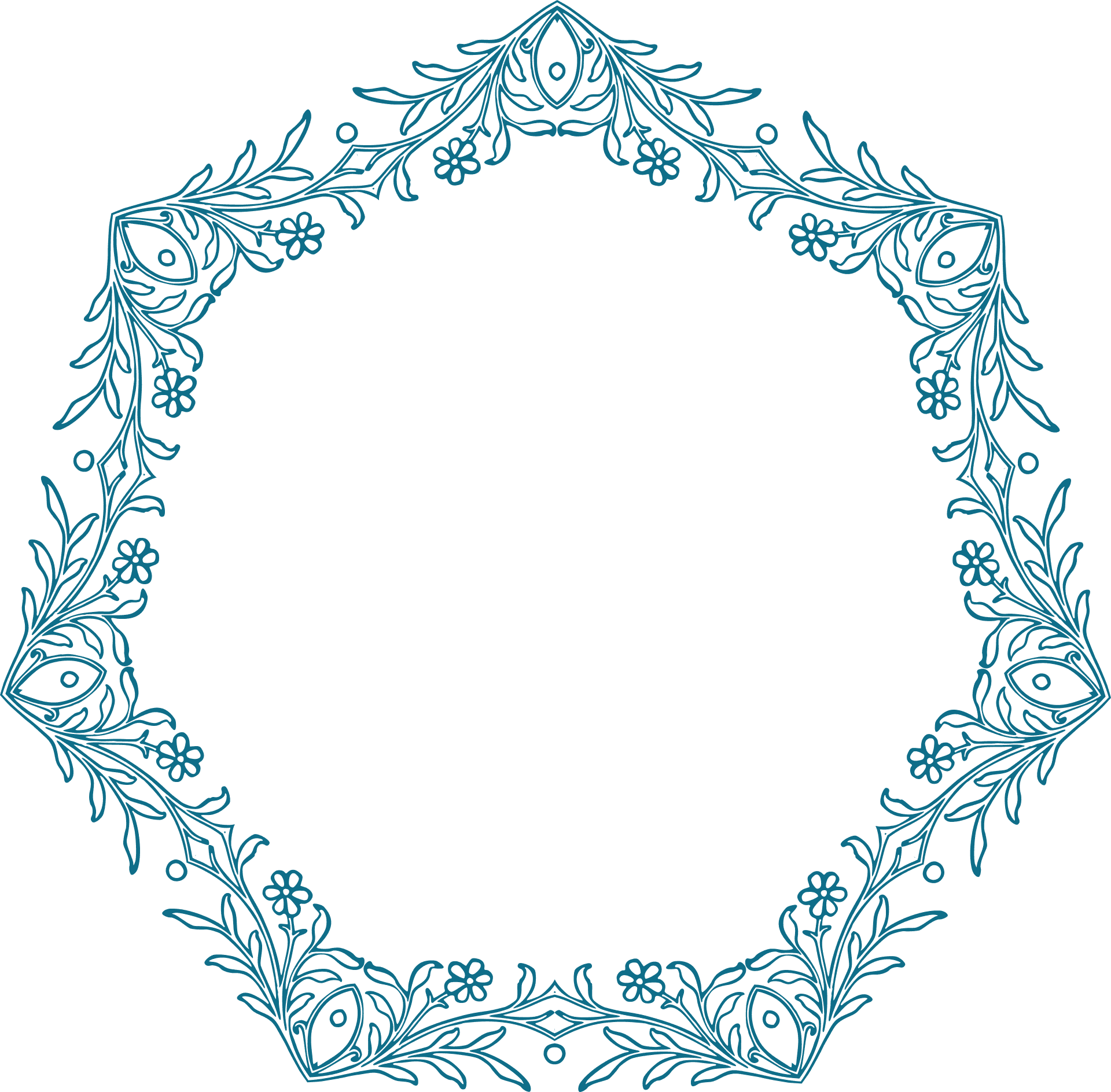 Elegant Floral Frame Design PNG