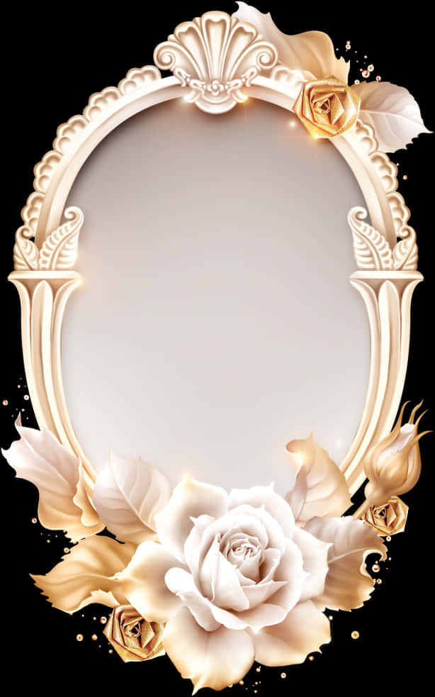 Elegant Floral Frame Design PNG