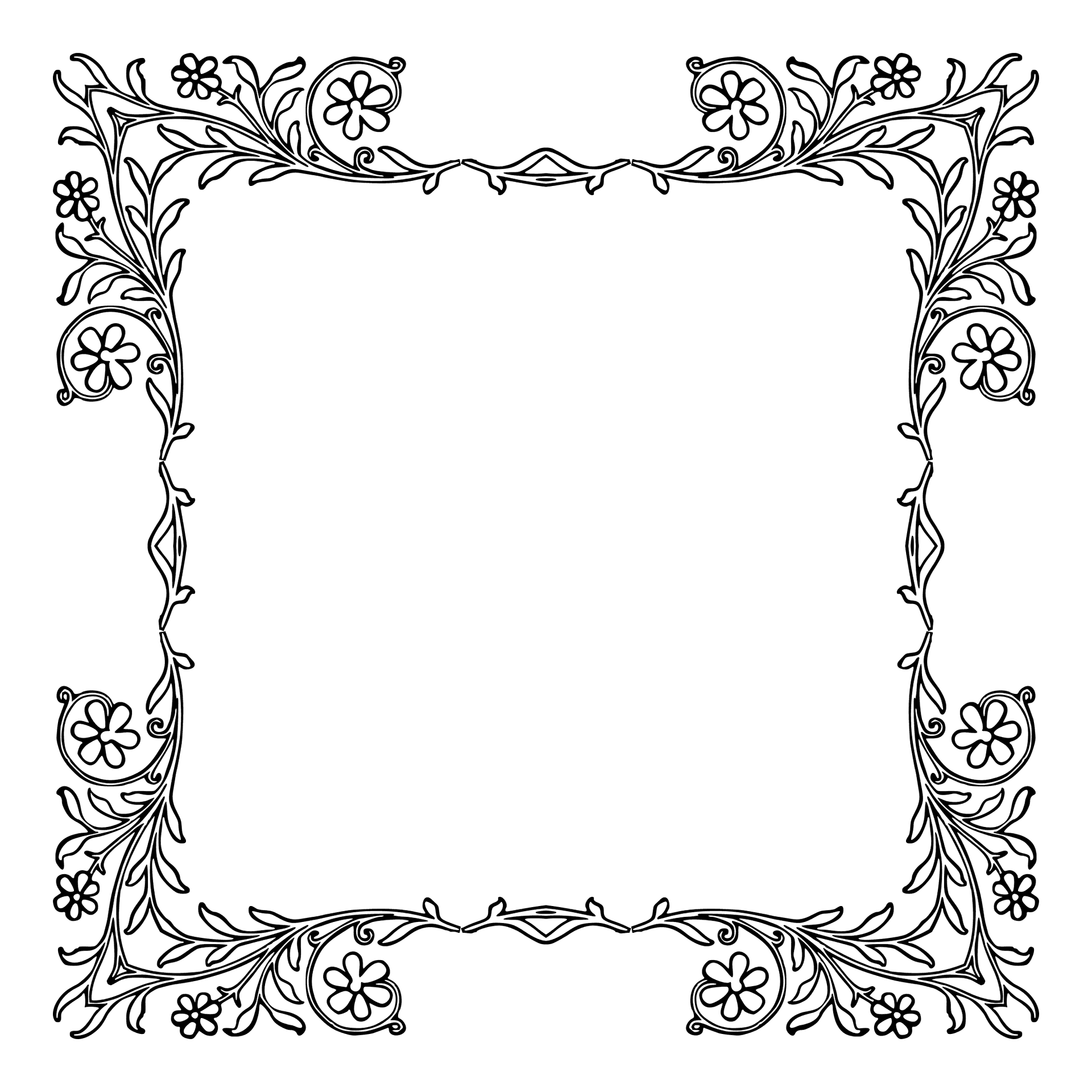 Elegant Floral Frame Design PNG