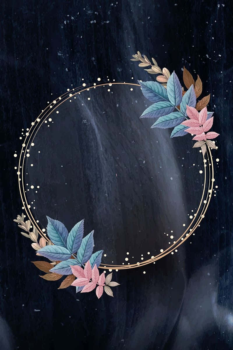 Elegant Floral Frameon Dark Background Wallpaper