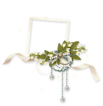 Elegant Floral Framewith Stars PNG