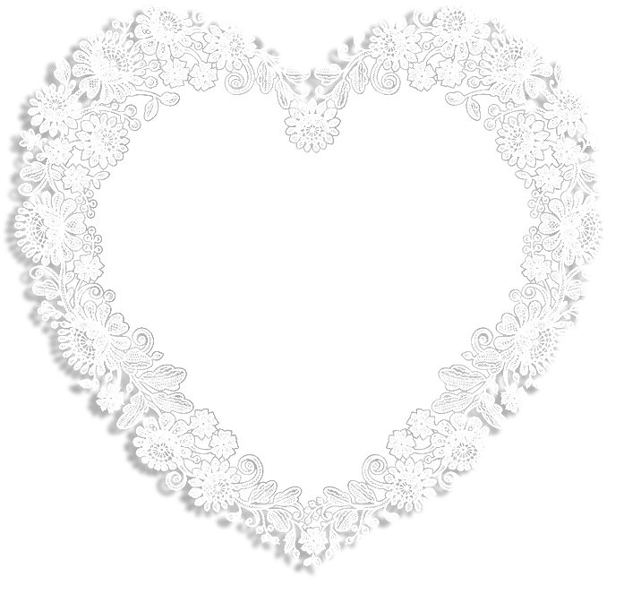Elegant Floral Heart Frame PNG
