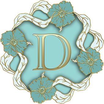 Elegant Floral Letter D Design PNG