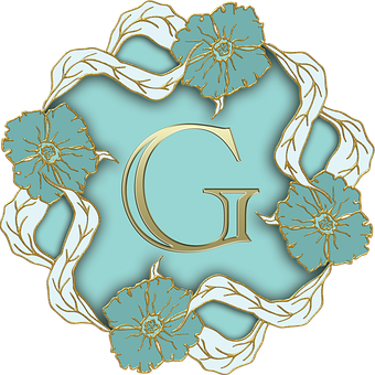 Elegant Floral Letter G Design PNG