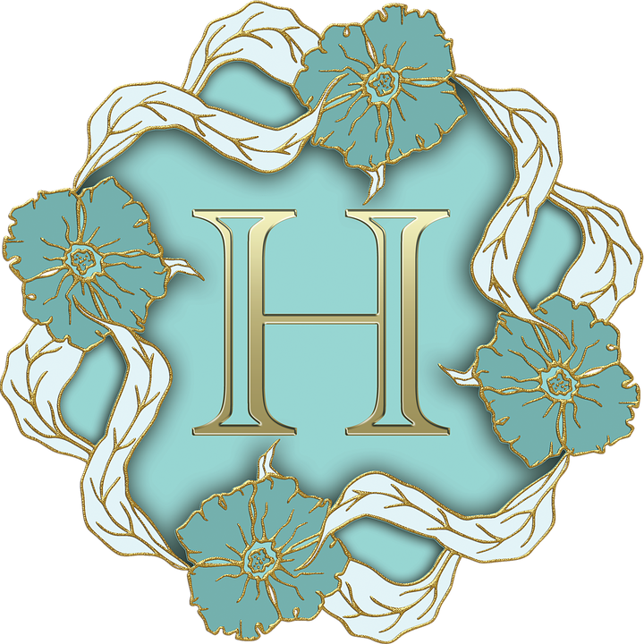 Elegant Floral Letter H Design PNG