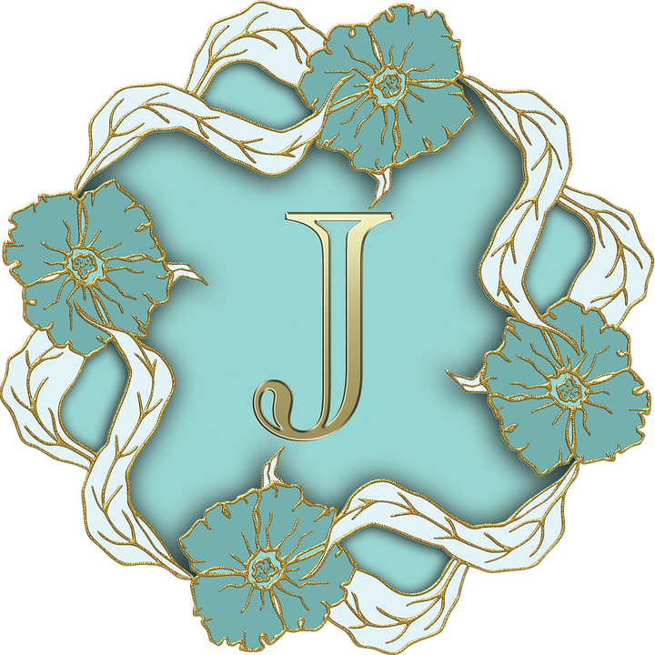 Elegant Floral Letter J Design PNG