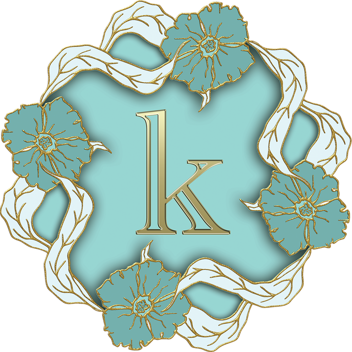 Elegant Floral Letter K Design PNG