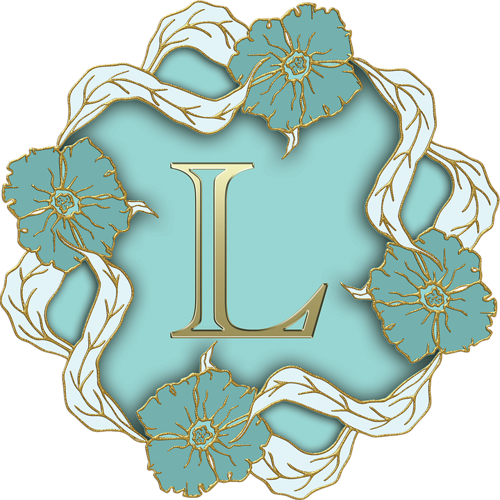 Elegant Floral Letter L Design PNG