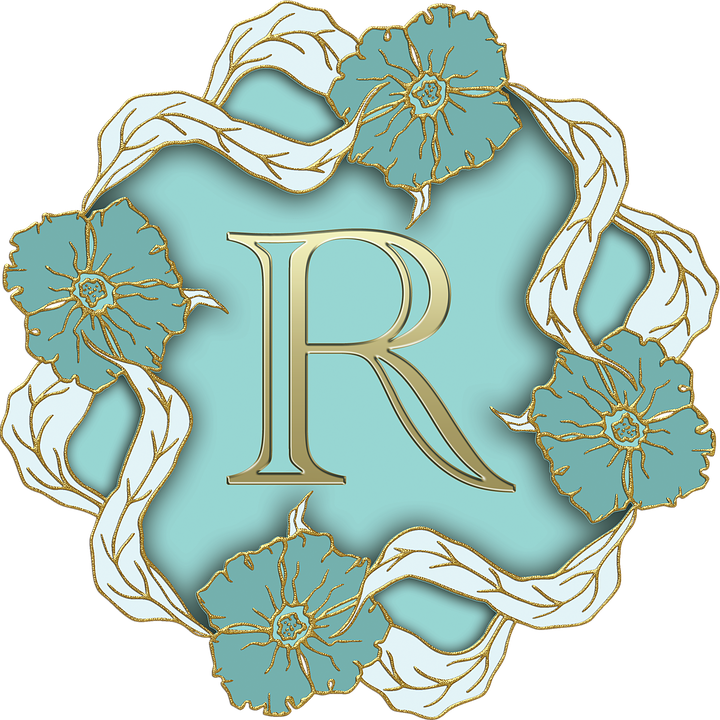 Elegant Floral Letter R Design PNG