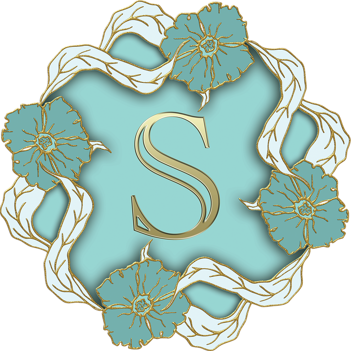 Elegant Floral Letter S Design PNG