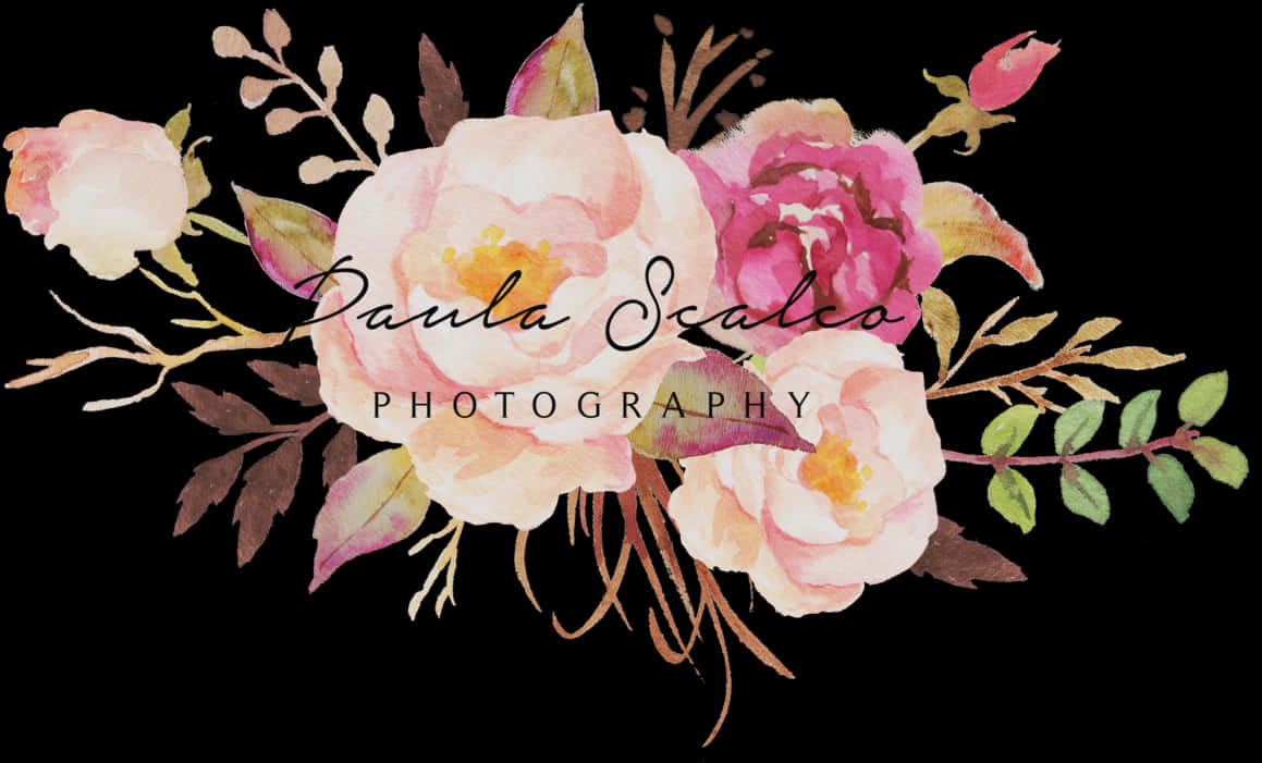 Elegant Floral Photography Logo PNG