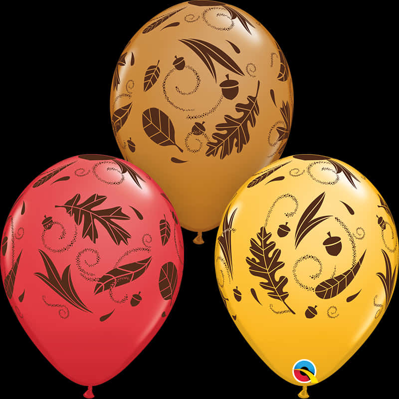 Elegant Floral Print Balloons PNG