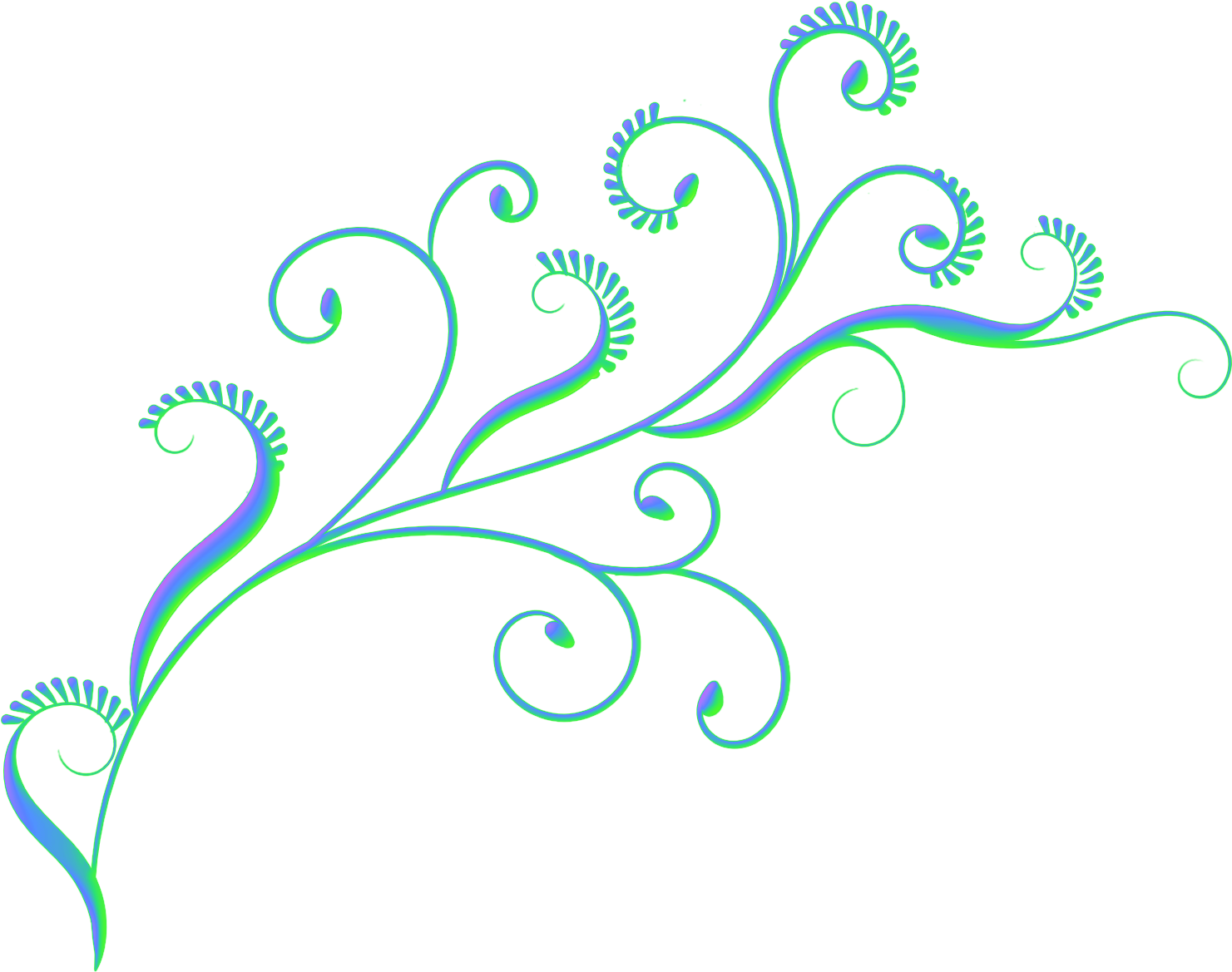 Elegant Floral Scroll Design PNG