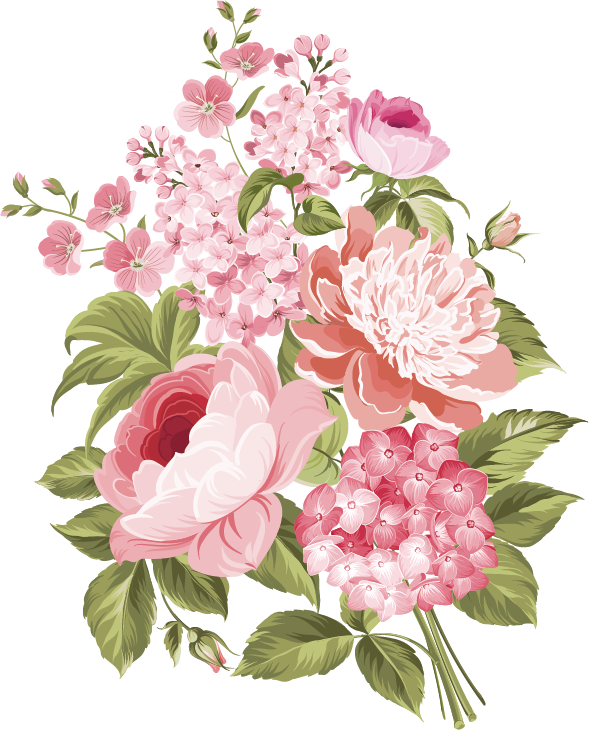 Elegant Floral Vector Arrangement PNG