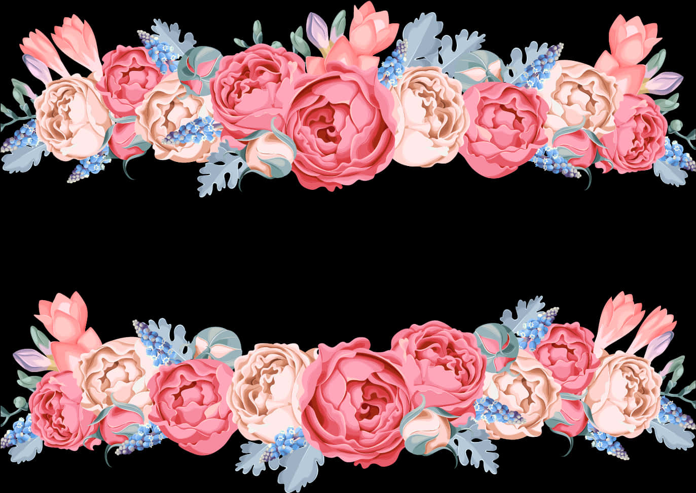 Elegant Floral Vector Banner PNG