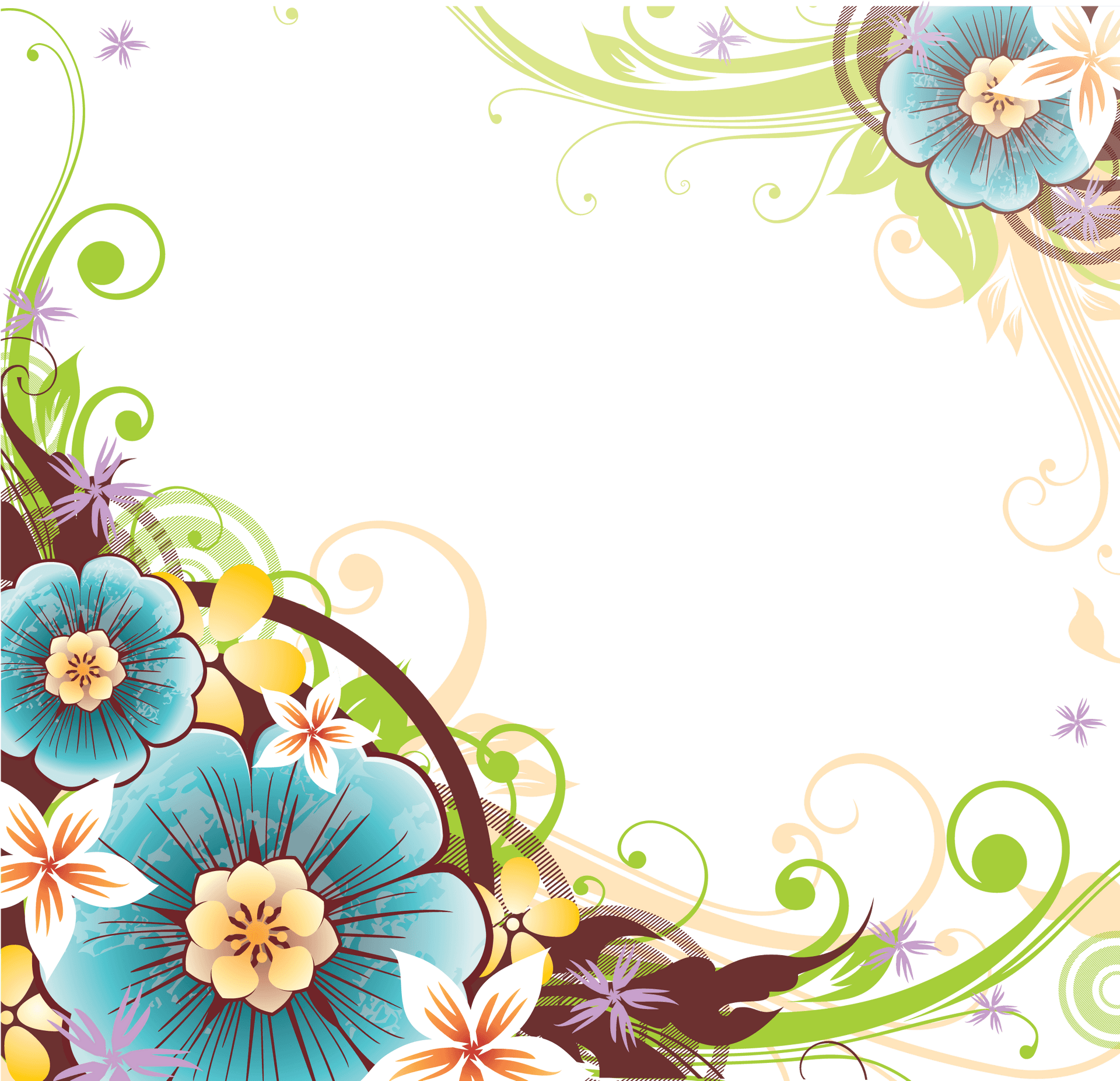 Elegant Floral Vector Design PNG