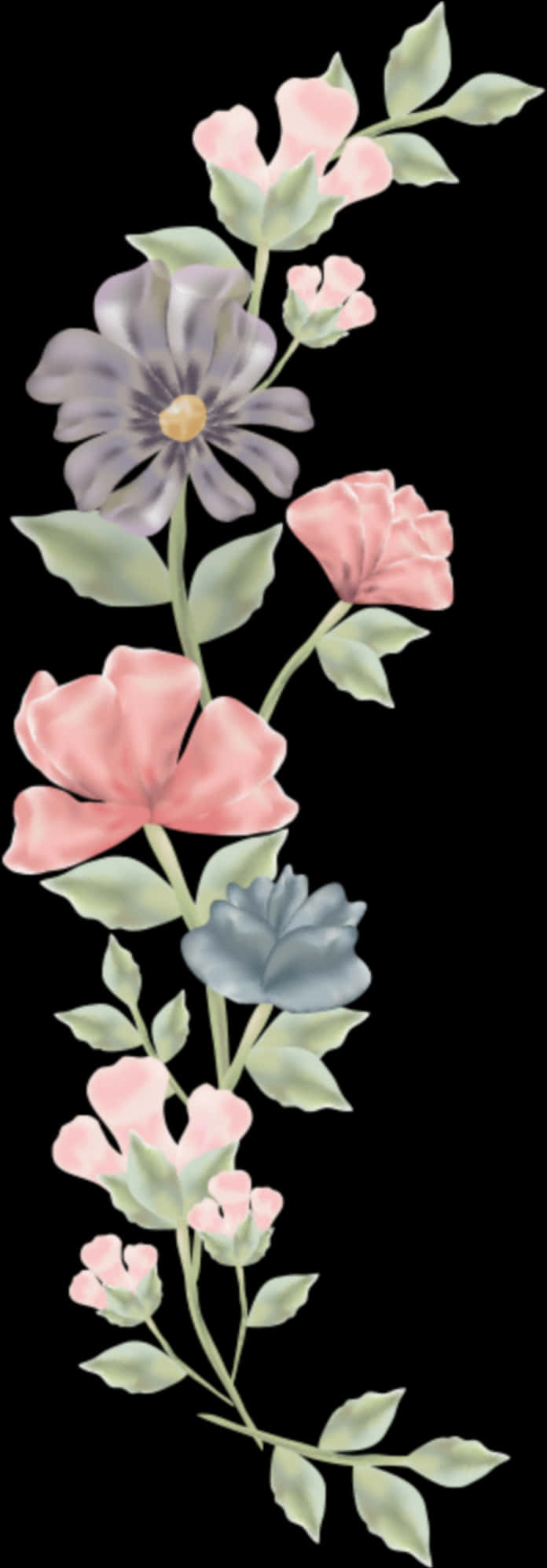 Elegant Floral Vector Illustration PNG