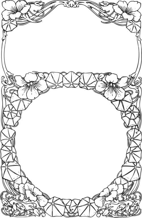 Elegant Floral Vintage Frame PNG