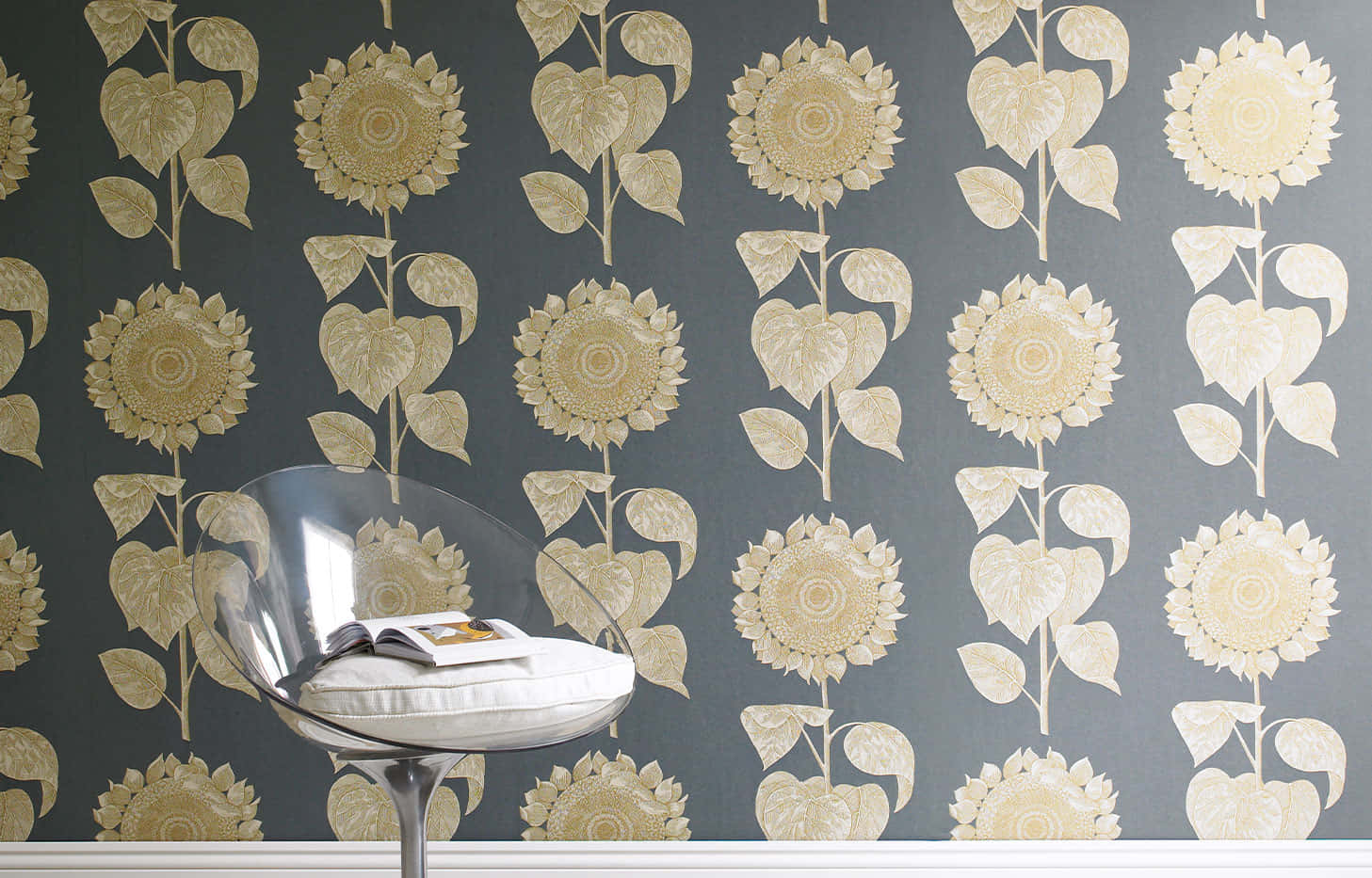 Elegant Floral Wallpaperand Modern Chair Wallpaper