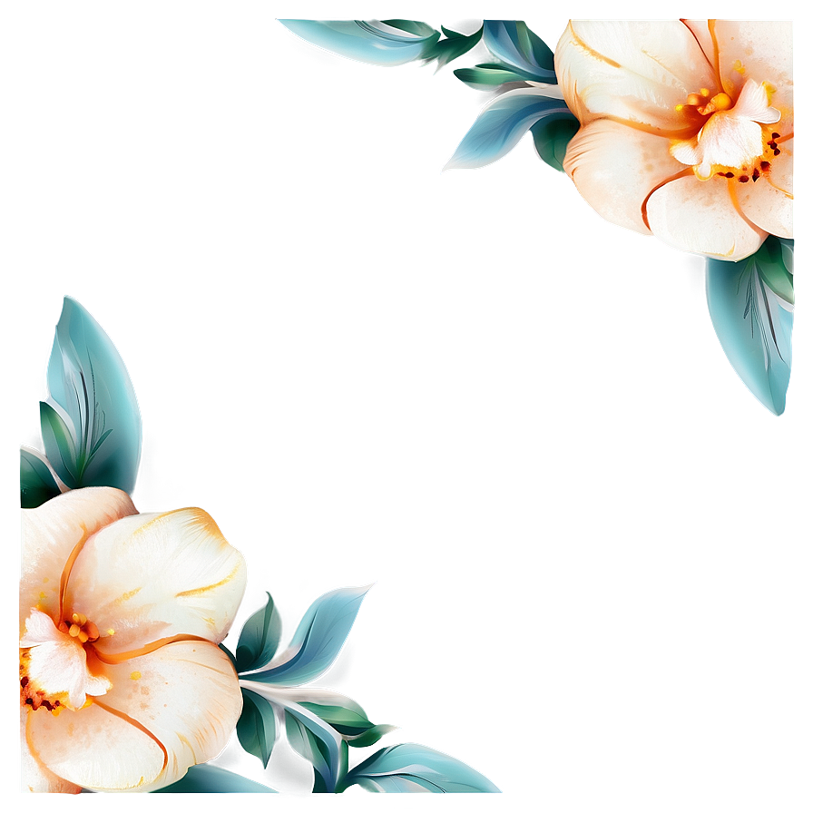 Elegant Flower Border Png Odm39 PNG