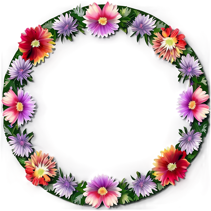Elegant Flower Circle Png 06252024 PNG