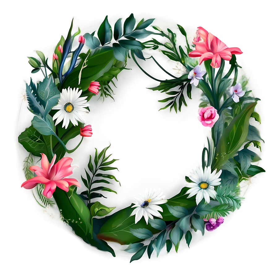 Elegant Flower Circle Png 06252024 PNG