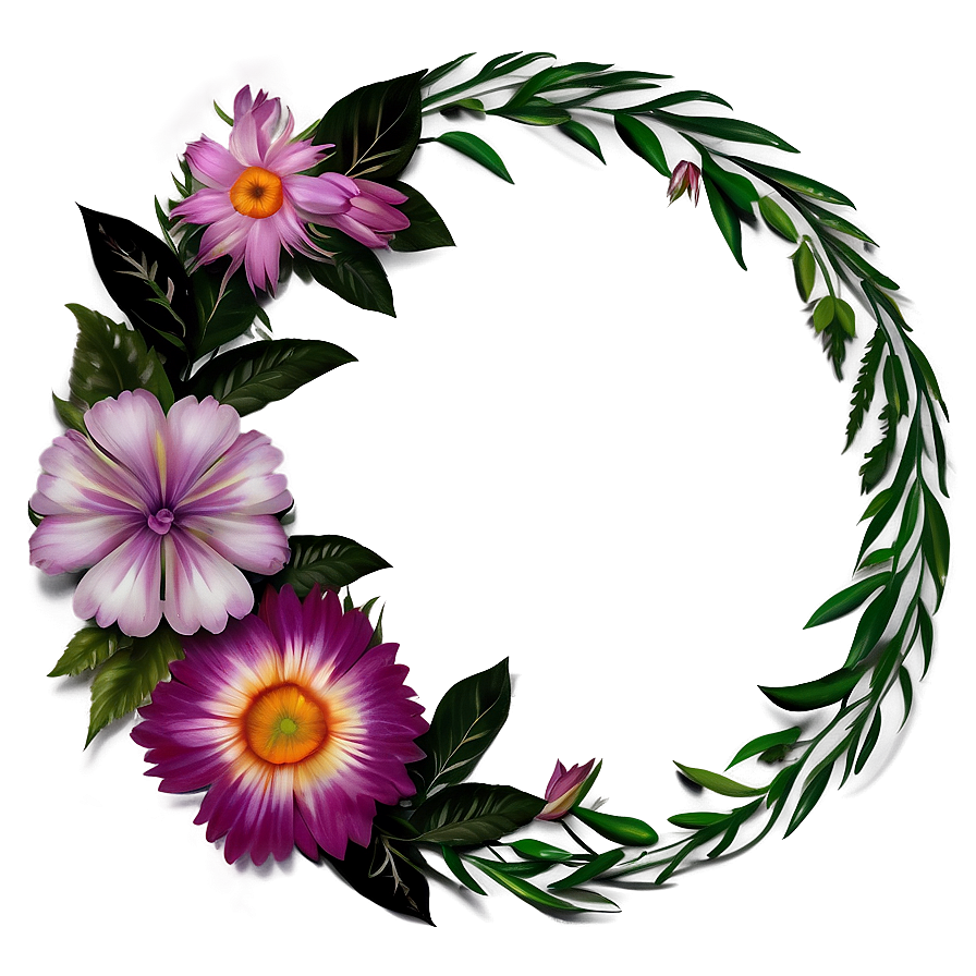 Elegant Flower Circle Png Eqc84 PNG