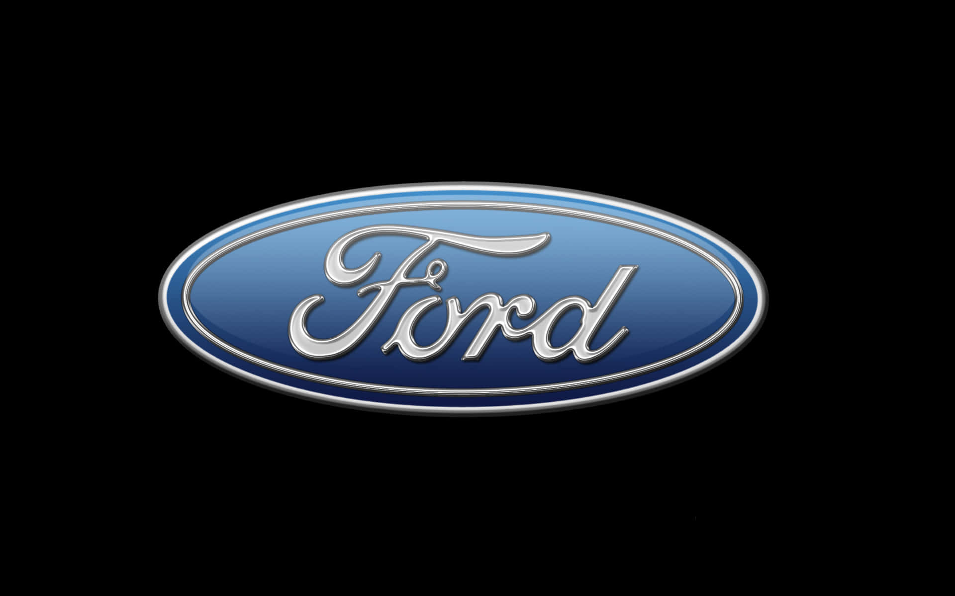 Elegant Ford Logo On A Smooth Blue Background Wallpaper