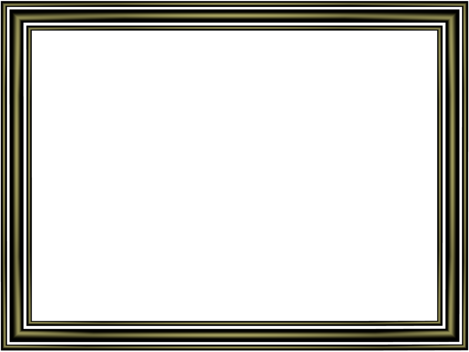 Elegant Frame Simple Border PNG — A minimalist rectangular frame with glowing gold borders encloses a solid black void.