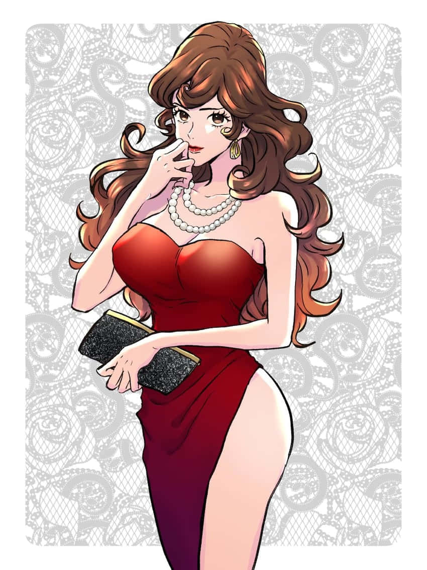 Elegante Fujiko Anime Personage Achtergrond