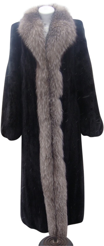 Elegant Fur Trimmed Coat PNG