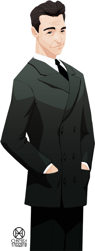 Elegant Gentleman Cartoon Character PNG