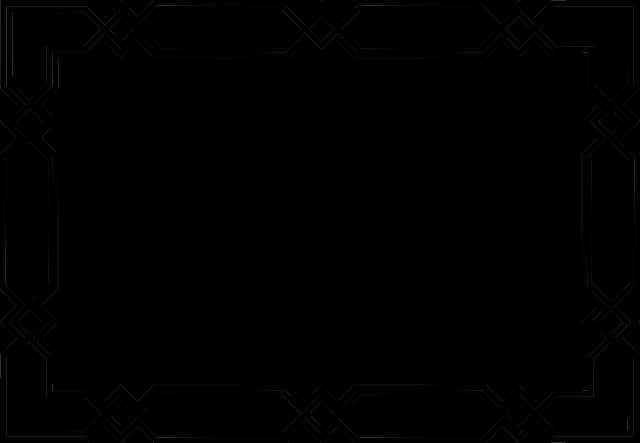 Elegant Geometric Black Border Design PNG