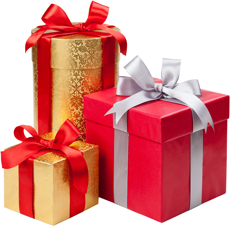 Elegant Gift Boxeswith Ribbons PNG