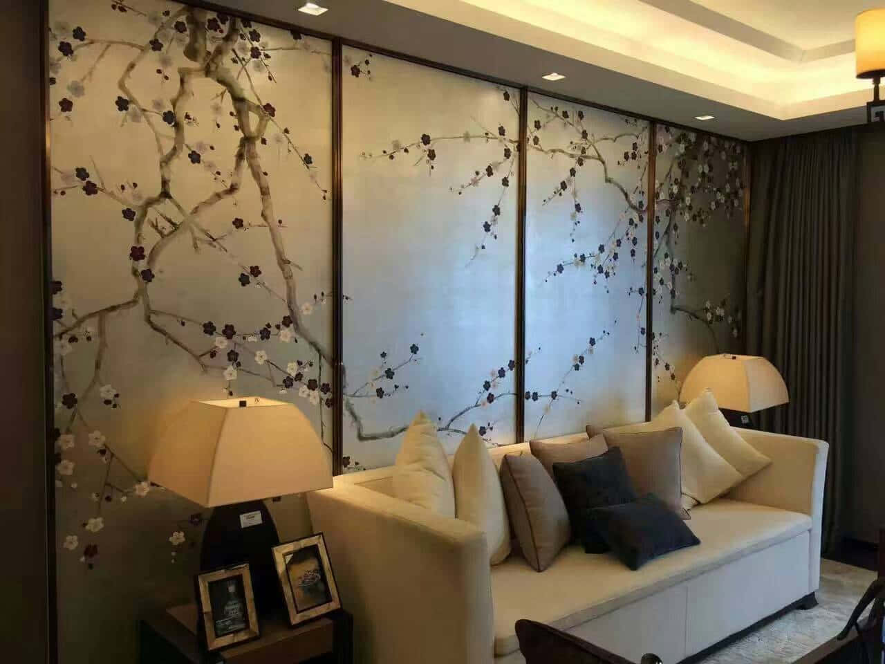 Elegant Gilded Details On The Walls Of A Luxurious Living Area Wallpaper