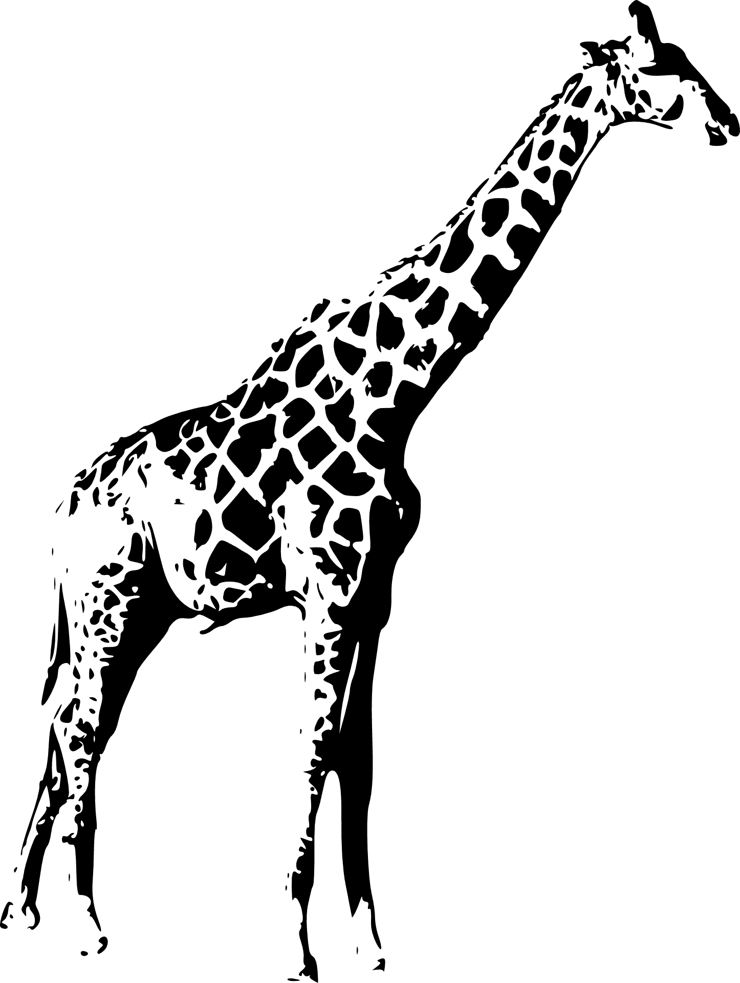 Elegant Giraffe Silhouette PNG
