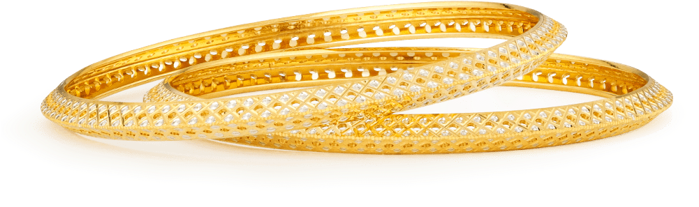 Elegant Gold Bangles Design PNG