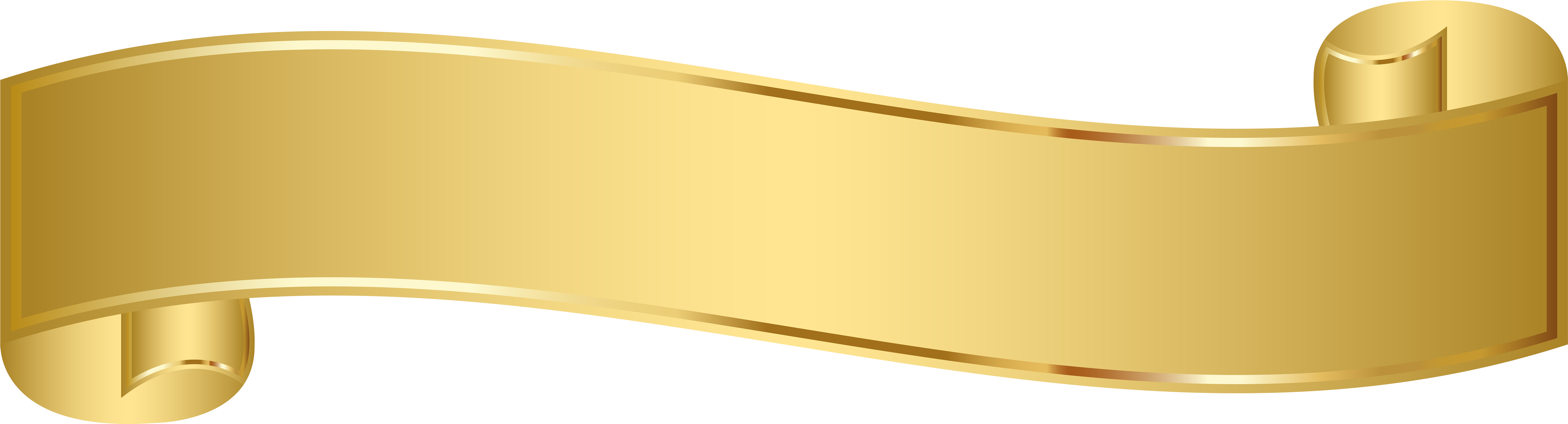 Elegant Gold Banner Graphic PNG