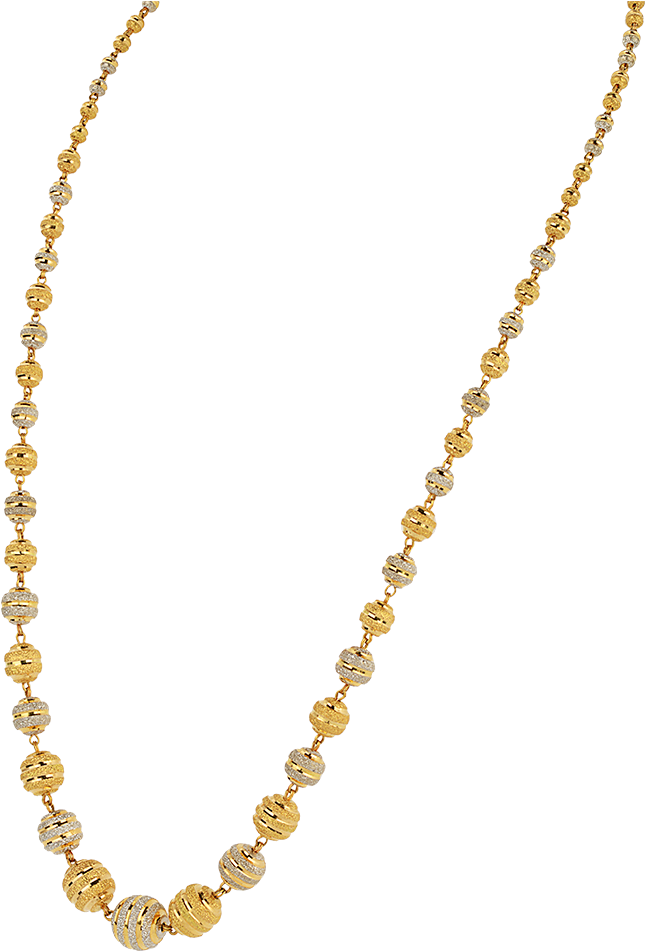 Elegant Gold Beaded Chain PNG