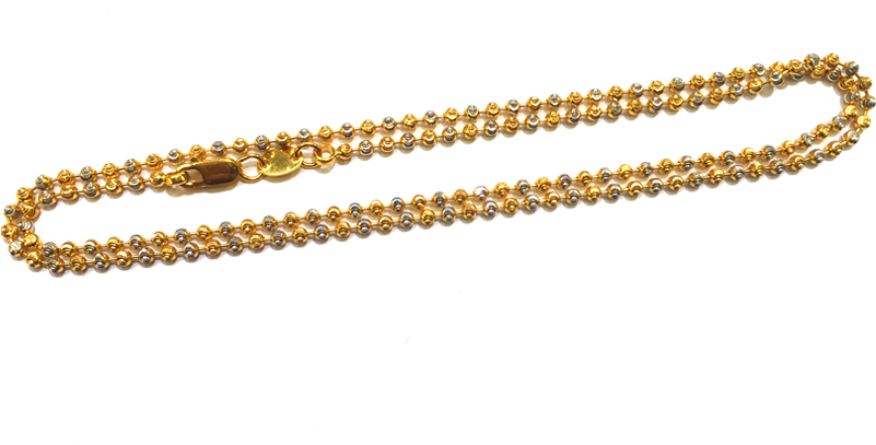 Elegant Gold Beaded Necklace PNG