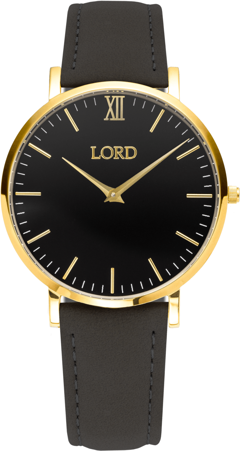 Elegant Gold Black Wristwatch PNG
