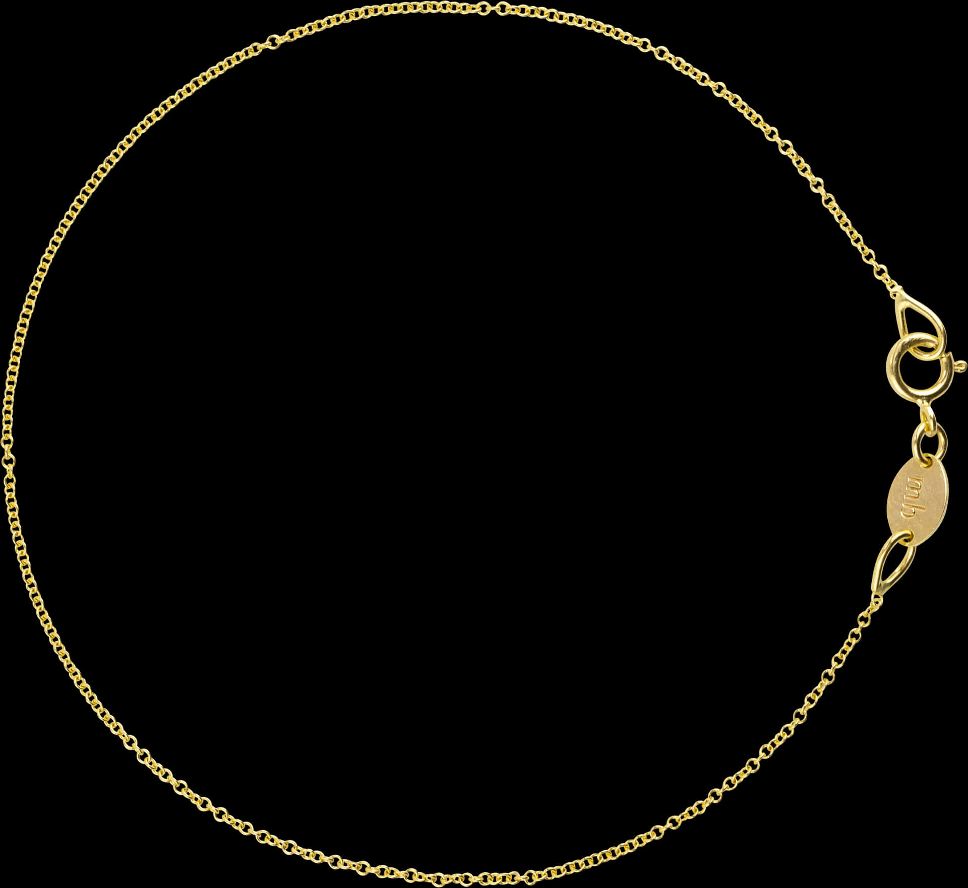 Elegant Gold Chain Black Background PNG